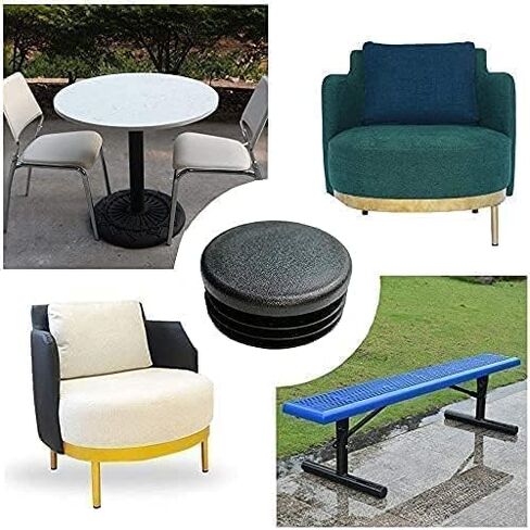 Yinpecly 100PCS 0.75" Round Plastic Plug End Cap Hardware Furniture Pipe Tube Cover Insert for Table Chair Legs Cabinet Furniture Sliding Black Tone in Saudi Arabia