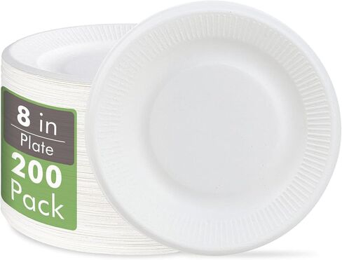 Vplus 100% Compostable Small Paper Plates, 300 Pack 6 Inch Disposable Paper Plates, Uncoated Biodegradable Plates Made of Sugar Cane Fibers, Perfect for Sandwich, Cake, and Snack in Saudi Arabia