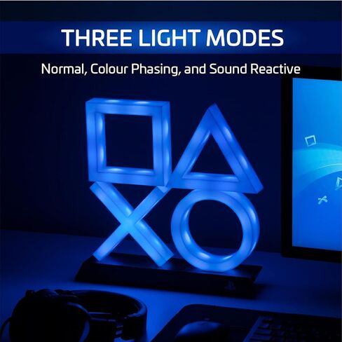 Paladone Playstation 5 Icons Light PS5 XL - إضاءة غرفة الألعاب التفاعلية للألوان والصوت - أزرق in Kuwait