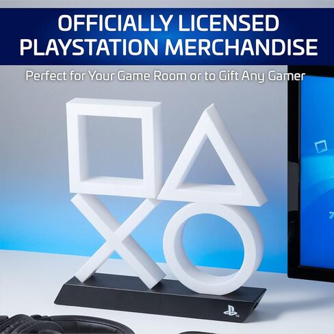 Paladone Playstation 5 Icons Light PS5 XL - إضاءة غرفة الألعاب التفاعلية للألوان والصوت - أزرق in Kuwait