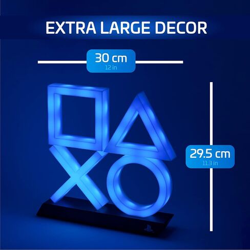 Paladone Playstation 5 Icons Light PS5 XL - إضاءة غرفة الألعاب التفاعلية للألوان والصوت - أزرق in Kuwait