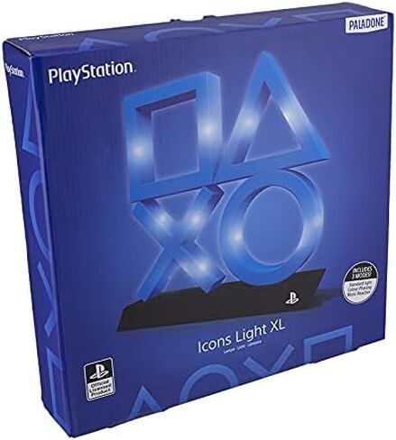 Paladone Playstation 5 Icons Light PS5 XL - إضاءة غرفة الألعاب التفاعلية للألوان والصوت - أزرق in Kuwait