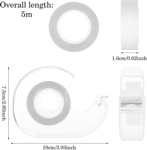 Double Sided Clothing Tape Fashion Beauty Tape Clear Body Strong Tape Transparent Fabric Adhesive Tape with Dispenser for Clothing Fabric Dress Bra in Saudi Arabia