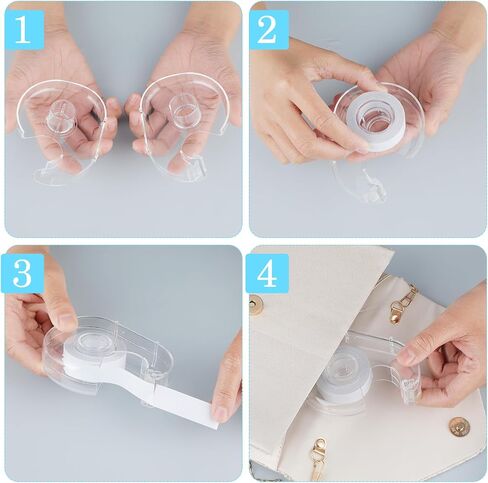 Double Sided Clothing Tape Fashion Beauty Tape Clear Body Strong Tape Transparent Fabric Adhesive Tape with Dispenser for Clothing Fabric Dress Bra in Saudi Arabia