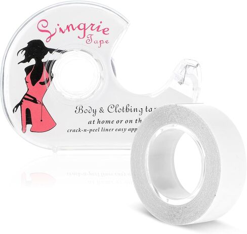 Double Sided Clothing Tape Fashion Beauty Tape Clear Body Strong Tape Transparent Fabric Adhesive Tape with Dispenser for Clothing Fabric Dress Bra in Saudi Arabia