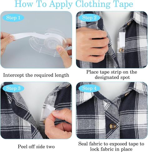 Double Sided Clothing Tape Fashion Beauty Tape Clear Body Strong Tape Transparent Fabric Adhesive Tape with Dispenser for Clothing Fabric Dress Bra in Saudi Arabia