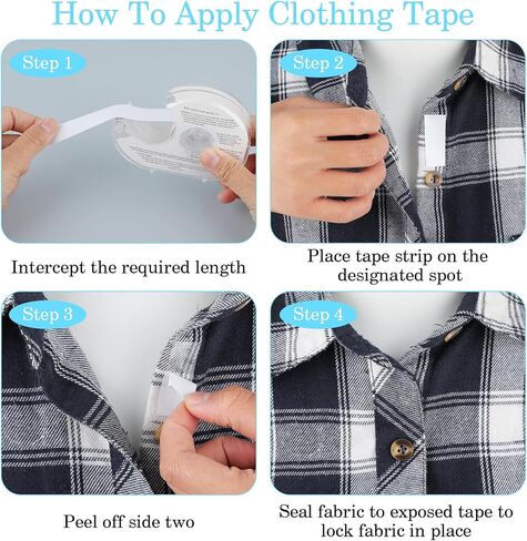 Double Sided Clothing Tape Fashion Beauty Tape Clear Body Strong Tape Transparent Fabric Adhesive Tape with Dispenser for Clothing Fabric Dress Bra in Saudi Arabia