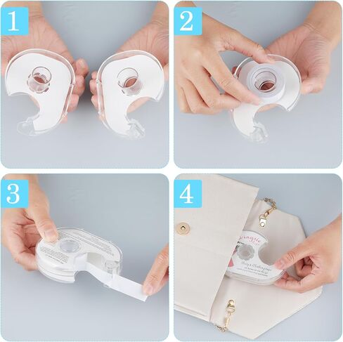 Double Sided Clothing Tape Fashion Beauty Tape Clear Body Strong Tape Transparent Fabric Adhesive Tape with Dispenser for Clothing Fabric Dress Bra in Saudi Arabia