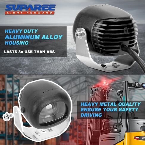 SUPAREE LED ضوء ستروب للرافعة الشوكية الأحمر، 3000LM أحمر حديث محمول قابل للتعديل LED خط مستقيم رافعة شوكية ضوء السلامة، مستودع رافعة شوكية أضواء تحذير المنطقة الخفيفة (30W، DC 12-80V) in Kuwait