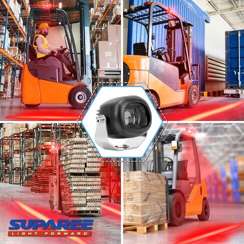 SUPAREE LED ضوء ستروب للرافعة الشوكية الأحمر، 3000LM أحمر حديث محمول قابل للتعديل LED خط مستقيم رافعة شوكية ضوء السلامة، مستودع رافعة شوكية أضواء تحذير المنطقة الخفيفة (30W، DC 12-80V) in Kuwait