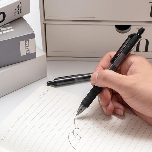 MiSiBao 0.7mm Black Ink Gel pen Refillable & Retractable Gel Ink Rolling Ball Pens Classic Durable gel pen (Black-12 pack) in Saudi Arabia