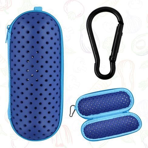 Swim Goggles Case, EVA Breathable Swimming Goggles Protective Cover Shell with Clip Portable Zipper Sunglasses Soft Case Arena Swim Glasses Storage Equipment Bag for Men Women (Dark Blue) in Saudi Arabia