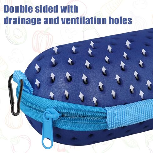 Swim Goggles Case, EVA Breathable Swimming Goggles Protective Cover Shell with Clip Portable Zipper Sunglasses Soft Case Arena Swim Glasses Storage Equipment Bag for Men Women (Dark Blue) in Saudi Arabia
