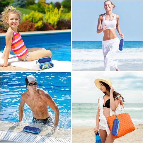 Swim Goggles Case, EVA Breathable Swimming Goggles Protective Cover Shell with Clip Portable Zipper Sunglasses Soft Case Arena Swim Glasses Storage Equipment Bag for Men Women (Dark Blue) in Saudi Arabia