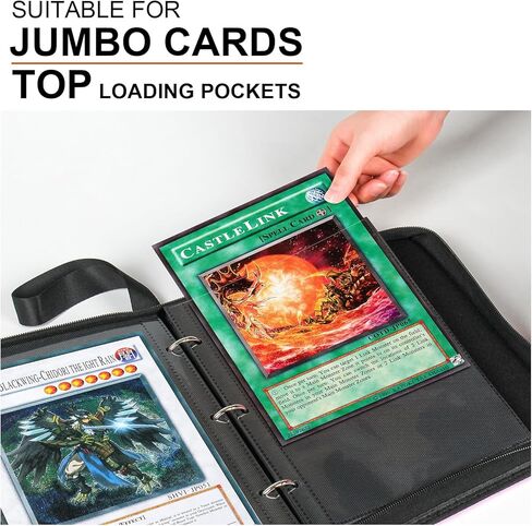 GEAoffice Jumbo Card Binder for XL Jumbo Cards, 1 Pocket Trading Card Album Folder, 80 Top-loading Pockets Binder for Oversize TCG Cards - (X-Large 5.9"x8.1") Red… in Kuwait