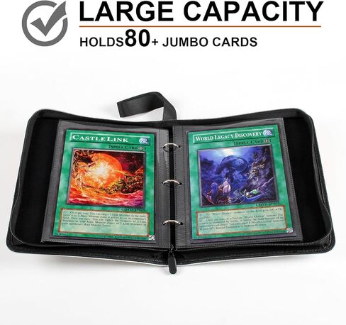 GEAoffice Jumbo Card Binder for XL Jumbo Cards, 1 Pocket Trading Card Album Folder, 80 Top-loading Pockets Binder for Oversize TCG Cards - (X-Large 5.9"x8.1") Red… in Kuwait