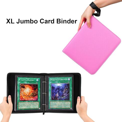 GEAoffice Jumbo Card Binder for XL Jumbo Cards, 1 Pocket Trading Card Album Folder, 80 Top-loading Pockets Binder for Oversize TCG Cards - (X-Large 5.9"x8.1") Red… in Kuwait