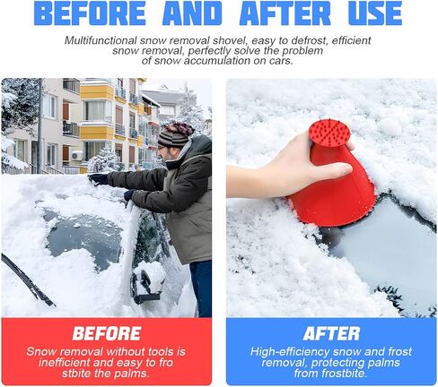8sanlione 2PCS Magical Ice Scrapers, Funnel Snow Scrape for Car Windshield, Round Frost Removal Cleaning Tool, Winter Automotive Exterior Accessories, Universal for Bus, Truck, SUV, Van (Black) in Saudi Arabia