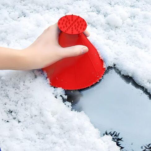 8sanlione 2PCS Magical Ice Scrapers, Funnel Snow Scrape for Car Windshield, Round Frost Removal Cleaning Tool, Winter Automotive Exterior Accessories, Universal for Bus, Truck, SUV, Van (Black) in Saudi Arabia