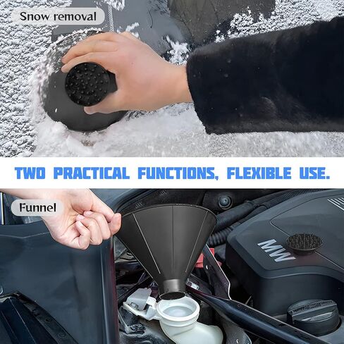 8sanlione 2PCS Magical Ice Scrapers, Funnel Snow Scrape for Car Windshield, Round Frost Removal Cleaning Tool, Winter Automotive Exterior Accessories, Universal for Bus, Truck, SUV, Van (Black) in Saudi Arabia