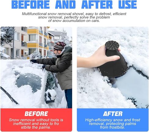 8sanlione 2PCS Magical Ice Scrapers, Funnel Snow Scrape for Car Windshield, Round Frost Removal Cleaning Tool, Winter Automotive Exterior Accessories, Universal for Bus, Truck, SUV, Van (Black) in Saudi Arabia