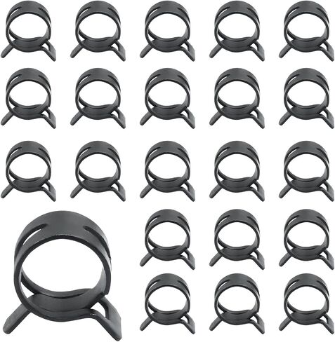 60Pcs 1/2 Inch Spring Band Type Action Hose Clamp, 12mm Black Spring Steel Spring Clip Pipe for Water Pipe (Black) in Saudi Arabia