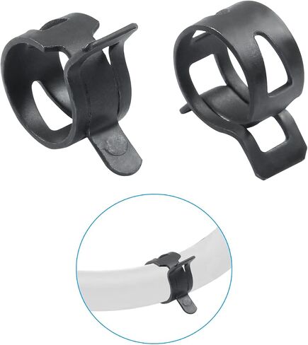 60Pcs 1/2 Inch Spring Band Type Action Hose Clamp, 12mm Black Spring Steel Spring Clip Pipe for Water Pipe (Black) in Saudi Arabia