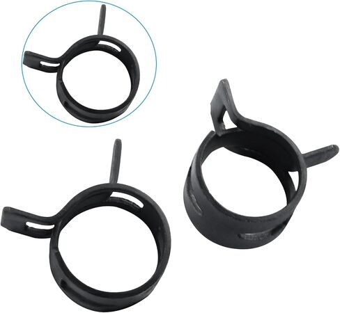 60Pcs 1/2 Inch Spring Band Type Action Hose Clamp, 12mm Black Spring Steel Spring Clip Pipe for Water Pipe (Black) in Saudi Arabia