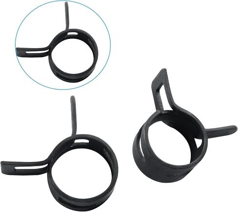 60Pcs 1/2 Inch Spring Band Type Action Hose Clamp, 12mm Black Spring Steel Spring Clip Pipe for Water Pipe (Black) in Saudi Arabia