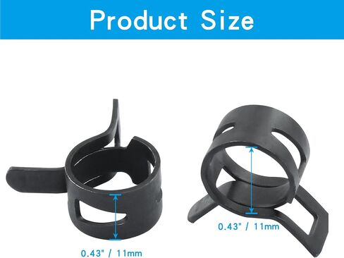 60Pcs 1/2 Inch Spring Band Type Action Hose Clamp, 12mm Black Spring Steel Spring Clip Pipe for Water Pipe (Black) in Saudi Arabia