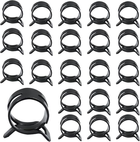 60Pcs 1/2 Inch Spring Band Type Action Hose Clamp, 12mm Black Spring Steel Spring Clip Pipe for Water Pipe (Black) in Saudi Arabia
