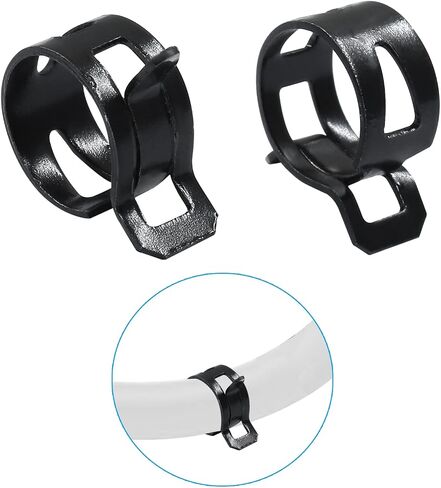 60Pcs 1/2 Inch Spring Band Type Action Hose Clamp, 12mm Black Spring Steel Spring Clip Pipe for Water Pipe (Black) in Saudi Arabia