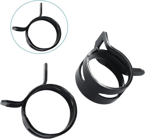 60Pcs 1/2 Inch Spring Band Type Action Hose Clamp, 12mm Black Spring Steel Spring Clip Pipe for Water Pipe (Black) in Saudi Arabia