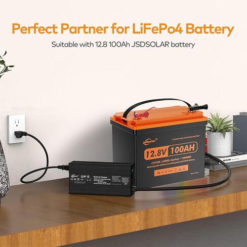 12V 20A Lithium Battery Charger LiFePO4 Battery Charger AC-DC Smart Charger with Anderson Connector LED Indicator Special for Lithium LiFePO4 Deep Cycle Rechargeable Batteries of Boat, RV in Saudi Arabia