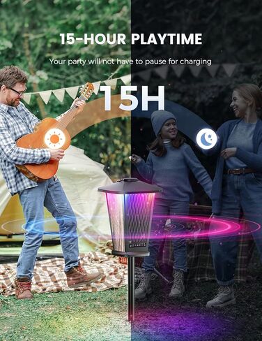 Bluetooth Speaker, 80W Outdoor Waterproof Wireless Speaker with Punchy Bass & Beat-Driven Lights Show, Multi-Sync up to 100 Speakers, Big Loud Surround Stereo Sound System for Party/Pool/Patio, 2 Pack in Kuwait