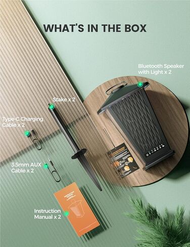 Bluetooth Speaker, 80W Outdoor Waterproof Wireless Speaker with Punchy Bass & Beat-Driven Lights Show, Multi-Sync up to 100 Speakers, Big Loud Surround Stereo Sound System for Party/Pool/Patio, 2 Pack in Kuwait