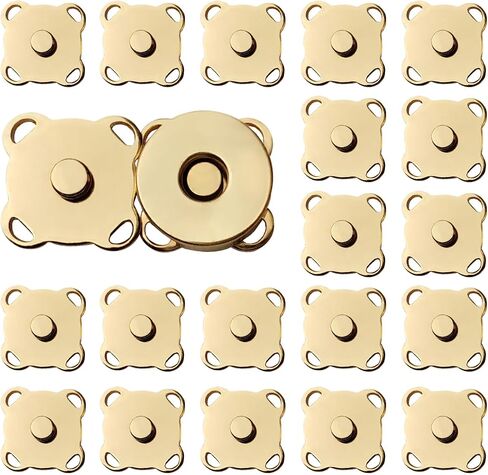 Zrwcvxy 20 Sets 14mm Plum Magnetic Sewing Snaps Buttons for Handbags, Purses, Clothes, Bags DIY Handmade Closure Buttons (Gold in Saudi Arabia