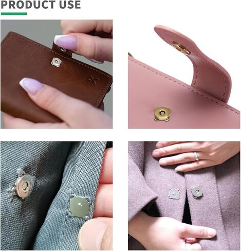 Zrwcvxy 20 Sets 14mm Plum Magnetic Sewing Snaps Buttons for Handbags, Purses, Clothes, Bags DIY Handmade Closure Buttons (Gold in Saudi Arabia
