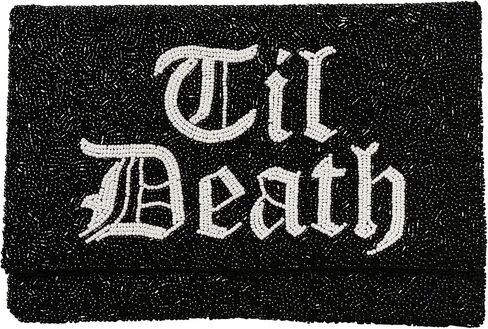 TIL DEATH محفظة مخلب ليوم الزفاف، محفظة مخلب بيضاء مطرزة لحفلة العازبة، محفظة الزفاف البيضاء، هدايا دش الزفاف وهدايا الخطوبة للعروس لتكون in Saudi Arabia
