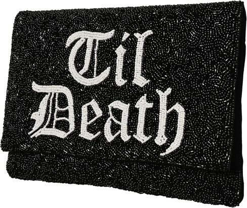 TIL DEATH محفظة مخلب ليوم الزفاف، محفظة مخلب بيضاء مطرزة لحفلة العازبة، محفظة الزفاف البيضاء، هدايا دش الزفاف وهدايا الخطوبة للعروس لتكون in Saudi Arabia