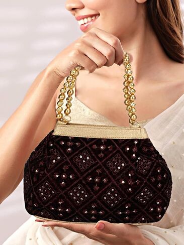 Potli Bag for Women, Evening Bags for Women Handbags, Embroidered Indian Ethnic Potli Bag for Women in Kuwait
