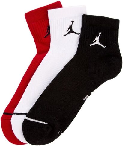 Nike Unisex JORDAN EVERYDAY MAX ANKLE 3PR, BLACK/WHITE/GYM RED, XL in Saudi Arabia