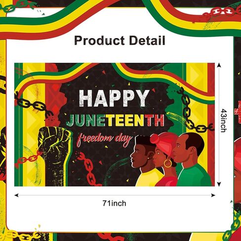 لافتة خلفية Juneteenth، ديكورات خلفية Juneteenth للحفلات، لافتة خلفية للتصوير الفوتوغرافي ليوم الحرية ليوم الاستقلال الأمريكي الأفريقي in Saudi Arabia