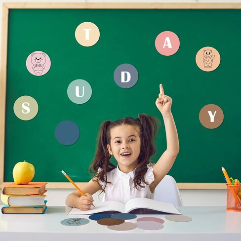 Geyee 108 Pcs Summer Paper Cutouts Classroom Small Bulletin Board Cut Outs Assorted Color Cutouts Classroom Decoration Paper Die Cuts for DIY Kids Projects Craft School Party Decor(Circle) in Saudi Arabia