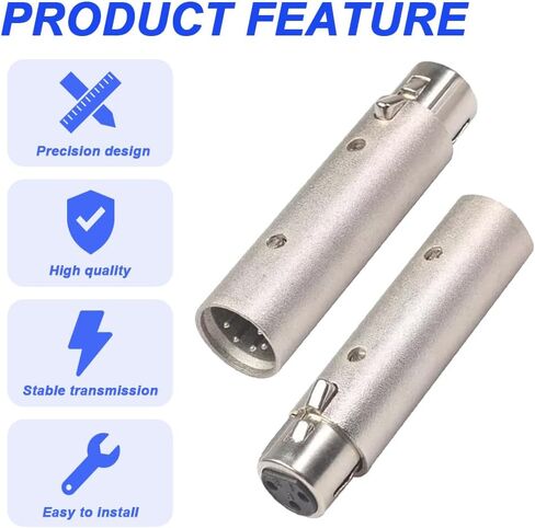 XLR إلى 5Pin Din MIDI محول، MIDI 5 دبابيس DIN ذكر إلى XLR 3 دبابيس محول محول ذكر لمطابقة الآلات الموسيقية (2 حزمة) in Kuwait