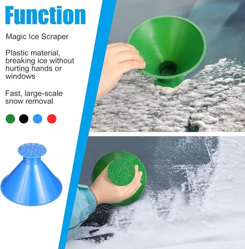 hicarer 4 حزمة مكشطة الجليد السحرية جولة مكشطة الثلج قمع سيارة إزالة الثلوج مجرفة أداة مخروط ماجيك سيارة مكشطة الجليد الشتاء اكسسوارات السيارات للسيارة الزجاج الأمامي نافذة السيارة شاحنة السيارات in Kuwait