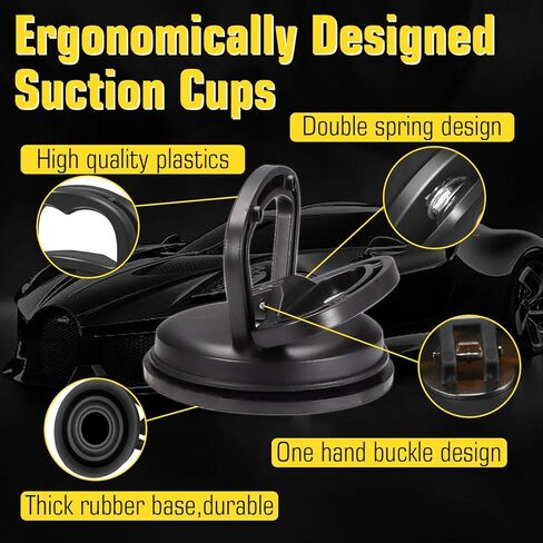 أداة سحب دنت السيارة، 3 قطع مجموعة إزالة دنت قوية، مجموعة أدوات سحب دنت السيارة، رافعة مقبض، أداة سحب دنت كوب الشفط ومجموعة إصلاح دنت بدون طلاء لتحريك جسم السيارة والزجاج والبلاط والمرايا in Kuwait