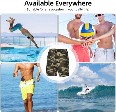 Duck Men's Swim Trunks with Compression Liner 2 in 1 Inseam Quick Dry Beach Shorts 7 inch Swimming Board Shorts in Saudi Arabia