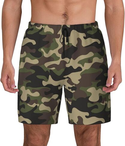 Duck Men's Swim Trunks with Compression Liner 2 in 1 Inseam Quick Dry Beach Shorts 7 inch Swimming Board Shorts in Saudi Arabia
