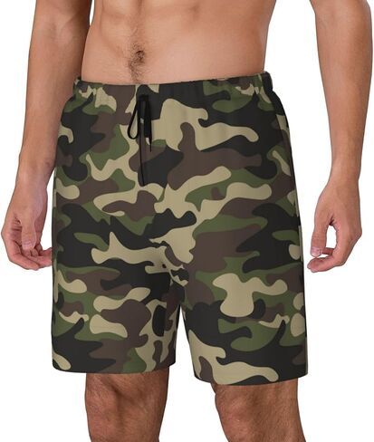 Duck Men's Swim Trunks with Compression Liner 2 in 1 Inseam Quick Dry Beach Shorts 7 inch Swimming Board Shorts in Saudi Arabia